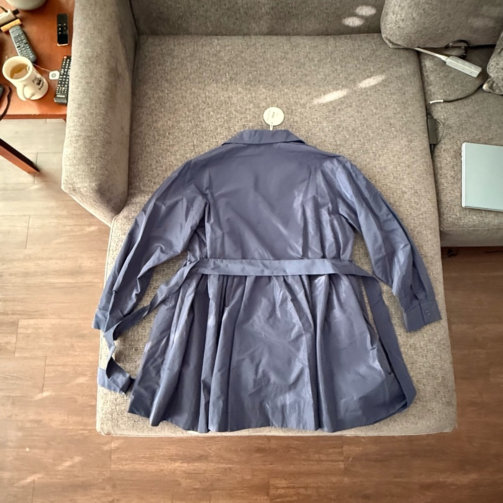 NWT STAUD Rina Double-Breasted Belted Minidress - Elegant Blue Women's Jacket - Picture 11 of 15